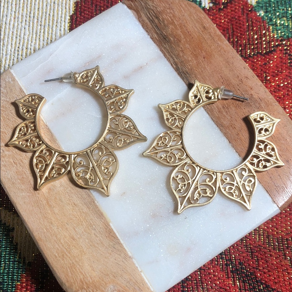 Lulus Mullen Gold Hoop Earrings - Picture 5 of 11